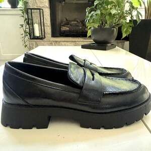 Dolce Vita Frazier Black Leather Chunky Loafers 7.5